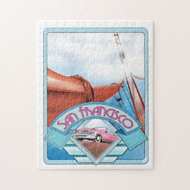 Puzzle San Francisco, EE. UU., cartel de viaje (Vertical)