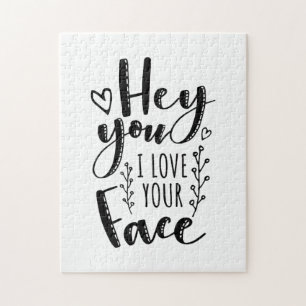 Puzzle San Valentín Art Hey Me Encanta Tu Cara