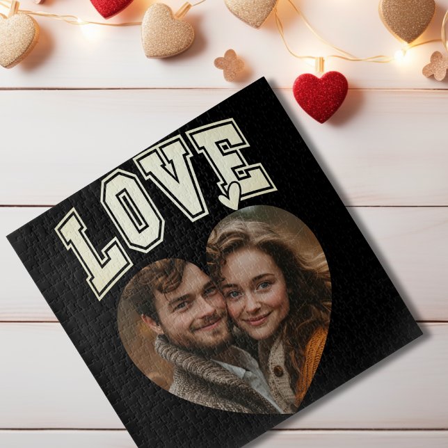 Puzzle San Valentín de fotos románticas personalizadas (Romantic Personalized Photo Valentines Jigsaw Puzzle)