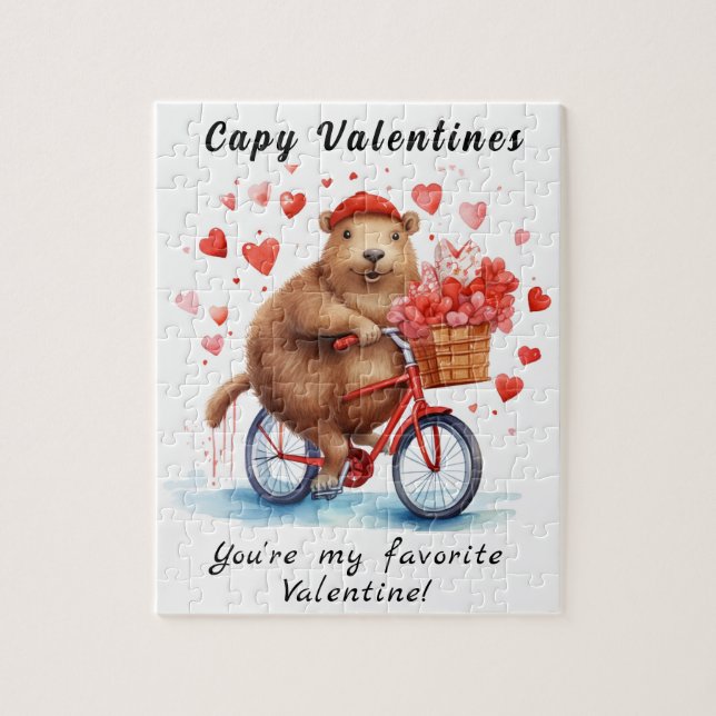 Puzzle San Valentín de los niños del capibara (Vertical)