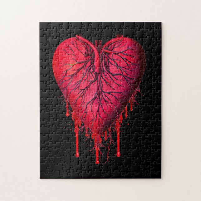 Puzzle Sangrado Corazón Amor Rompimiento Corazón Arte sur (Vertical)