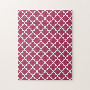 Puzzle Sangria Red Moroccan Tile Trellis Pattern