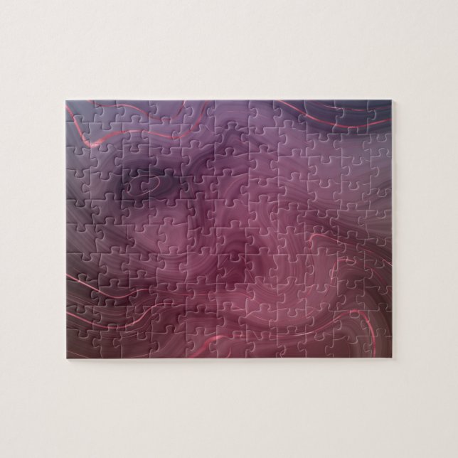 Puzzle Sangria Strata | Moody Pink y Purple Luxe Agate (Horizontal)
