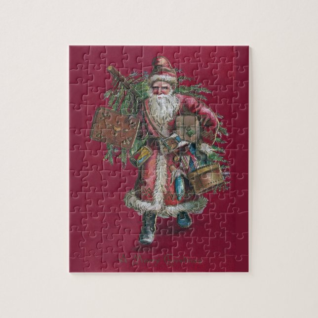Puzzle Santa 1910 con el árbol y los juguetes (Vertical)