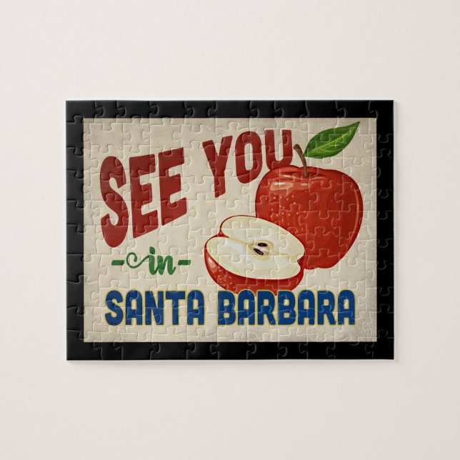 Puzzle Santa Barbara California Apple - Viajes de época (Horizontal)