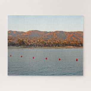 Puzzle Santa Barbara, montañas de la puesta de sol de Cal