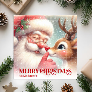 Puzzle Santa Clásico Rudolph Personalizado Navidad Niños