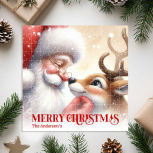 Puzzle Santa Clásico Rudolph Personalizado Navidad Niños