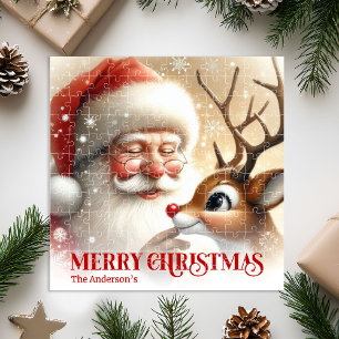 Puzzle Santa Clásico Rudolph Personalizado Navidad Niños