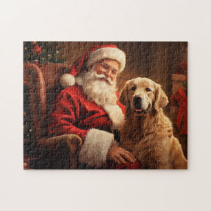 Puzzle Santa Claus con el recuperador de oro