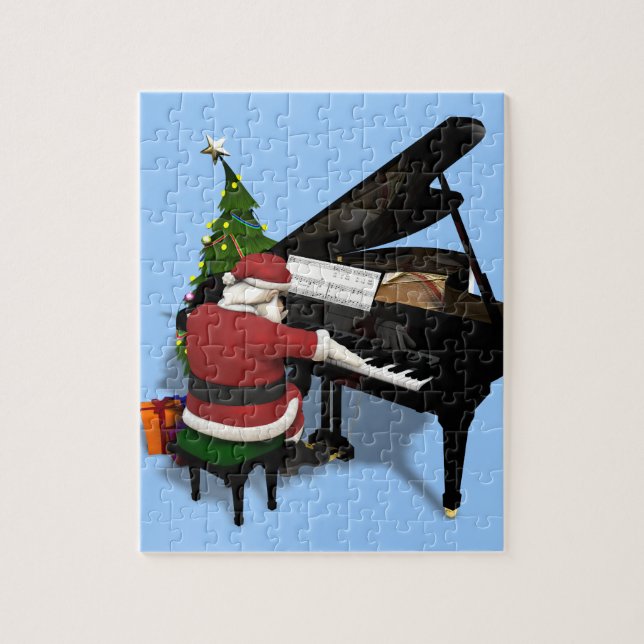 Puzzle Santa Claus jugando al piano (Vertical)