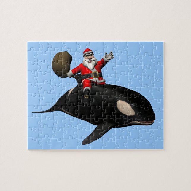 Puzzle Santa Claus Montando En Orca (Horizontal)