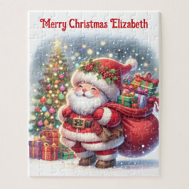 Puzzle Santa Claus personaliza el nombre del regalo para 