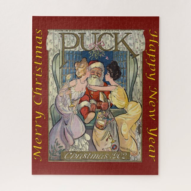 Puzzle Santa Claus ~ Revista Puck ~ Frank A. Nankivell ~ (Vertical)