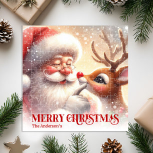 Puzzle Santa Claus Rudolfo Personalizado Navidad Niños