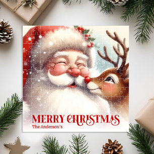 Puzzle Santa Claus Rudolph Alegre Navidad Niños Personali
