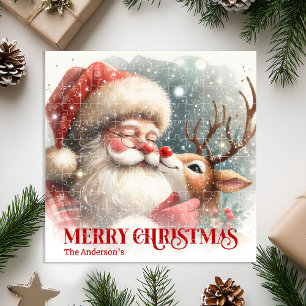 Puzzle Santa Claus Rudolph Alegre Navidad Niños Personali