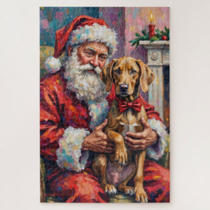 Puzzle Santa Claus sosteniendo arte navideño de Weimarane