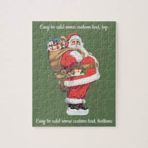 Puzzle Santa Claus vintage, Navidad victoriana recortada