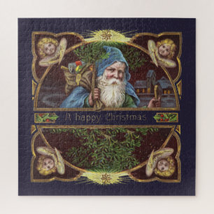 Puzzle Santa Claus y Ángeles Vintage