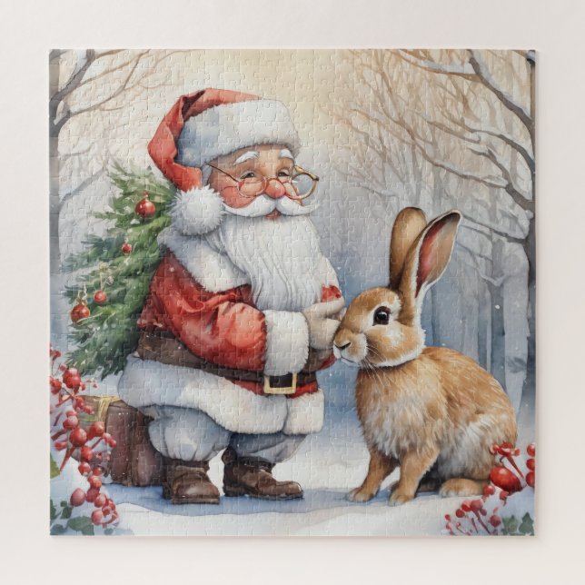 Puzzle Santa Claus y Bunny (Vertical)