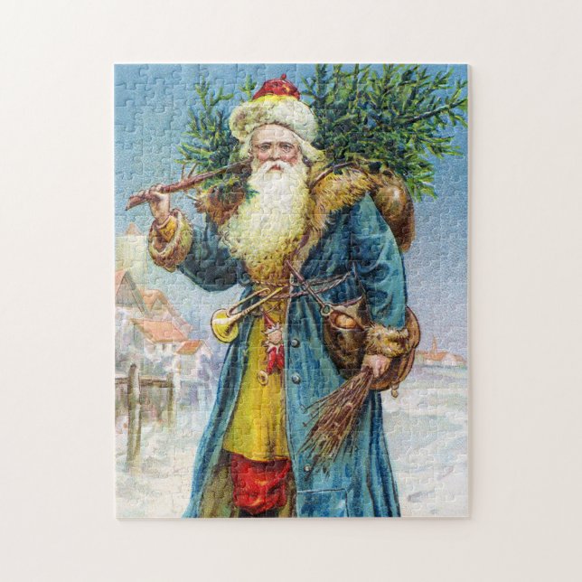 Puzzle Santa con el árbol de abeto (Vertical)