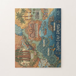 Puzzle Santa Cruz California Dreams Map – Vibrant Coast