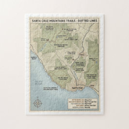 Puzzle Santa Cruz California Trail Map Redwood & Coastal 