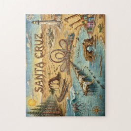 Puzzle Santa Cruz Pop Art Map – Bold Coastal Landmark