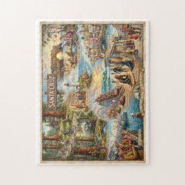 Puzzle Santa Cruz Vibe Map – Cultural Coastal Art Print