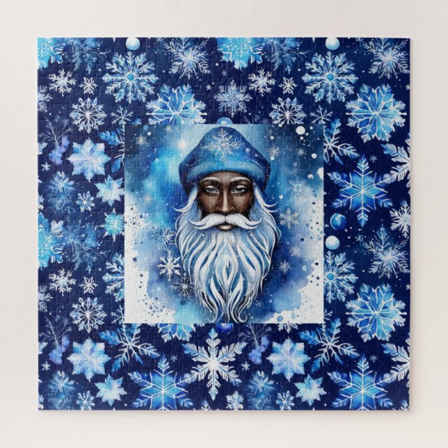 Puzzle Santa en azul (Vertical)