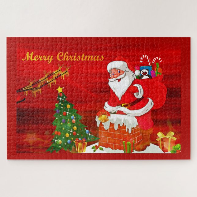 Puzzle Santa en la chimenea (Horizontal)