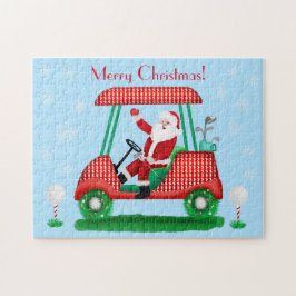 PUZZLE SANTA EN NAVIDADES DE COCHES DE GOLF CON SNOWFLAKE