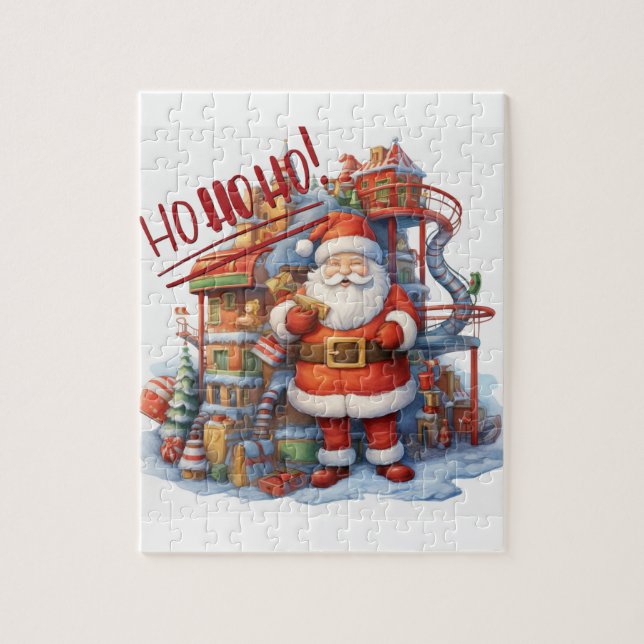 Puzzle Santa en su fábrica de juguetes (Vertical)
