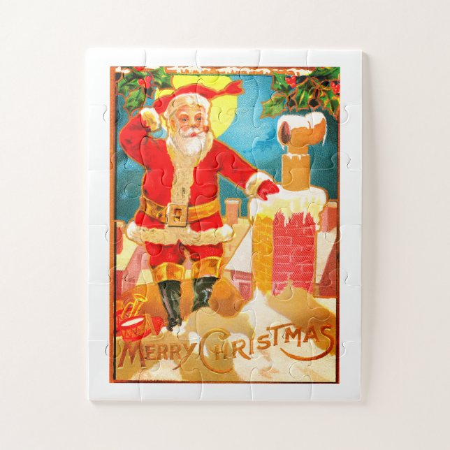Puzzle Santa en una chimenea (Vertical)