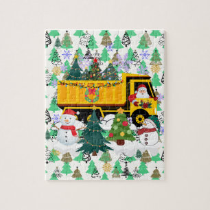 Puzzle Santa entregando árboles de Navidad