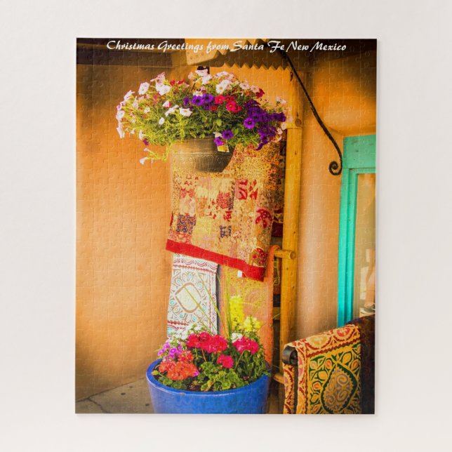 Puzzle Santa Fe Nuevo México. Felicitaciones de Navidad (Vertical)
