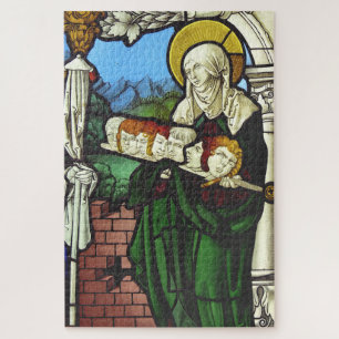 Puzzle Santa Felicitas y las cabezas de sus siete hijos
