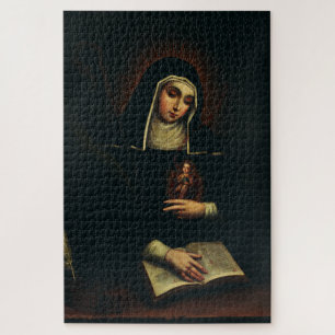 Puzzle Santa Gertrudis la Grande benedictina alemana 