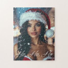 Puzzle Santa Girl - Ho Ho Ho - Navidad