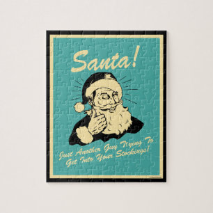 Puzzle ¡Santa! Hombre tratando de entrar en sus acciones