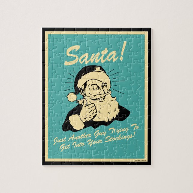 Puzzle ¡Santa! Hombre tratando de entrar en sus acciones (Vertical)