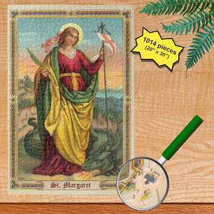 Puzzle Santa Margarita con dragón y estandarte de Resurre