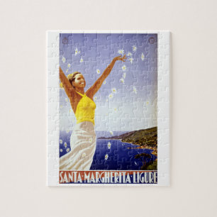 Puzzle Santa Margherita Ligure, Italia Arte de viaje anti
