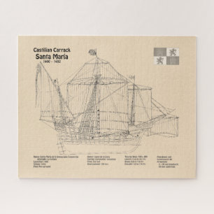 Puzzle Santa María - Plan de Blueprint para barcos SD