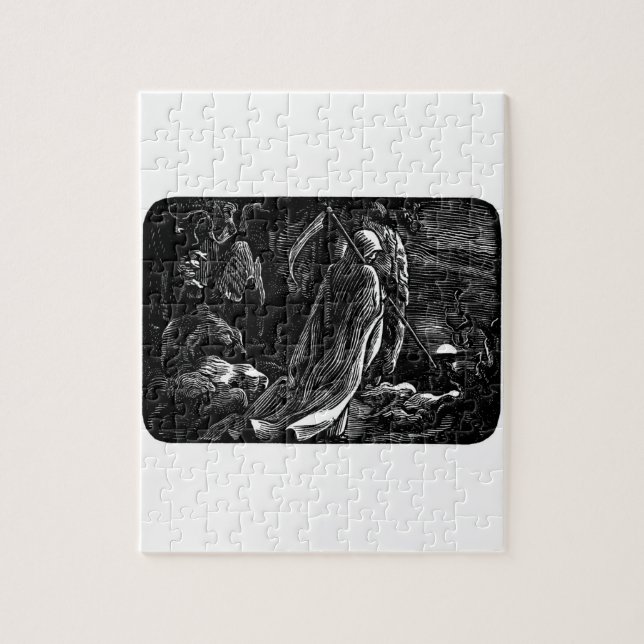 Puzzle Santa Muerte (parca mexicano) circa 1939 (Vertical)