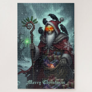 Puzzle Santa Oscura de las sombras - Esqueleto de Navidad