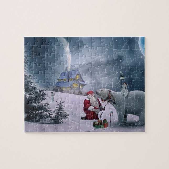 Puzzle Santa Oso Polar Navidad  (Horizontal)