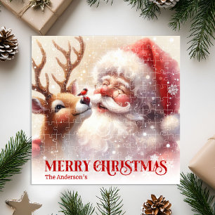 Puzzle Santa Personalizado Rudolph Navidad Niños Fiesta