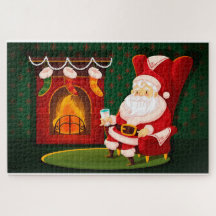 Santa Rocking junto a la chimenea